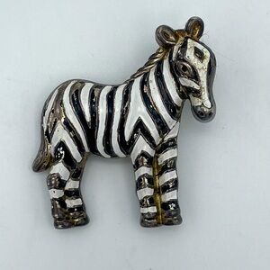 Vintage Best Brand Zebra Brooch Pin or Pendant
